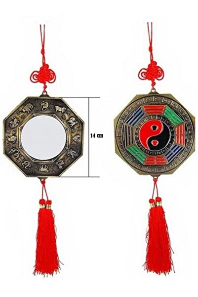Dünyadan Hediyeler Çin Feng Shui Bagua Bakır Ayna 14 Cm Köşeli