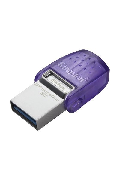 Kingston Duo 64GB DataTraveler MicroDuo 3C 200MB/s Dual USB TypeA + TypeC Flash Memory DTDUO3CG3/64
