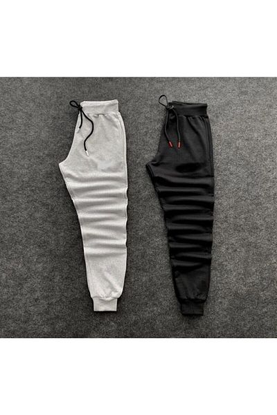 Joza Outdoors Unisex Γκρι-Μαύρο Slim Fit Φούτερ Σετ 2 τεμαχίων