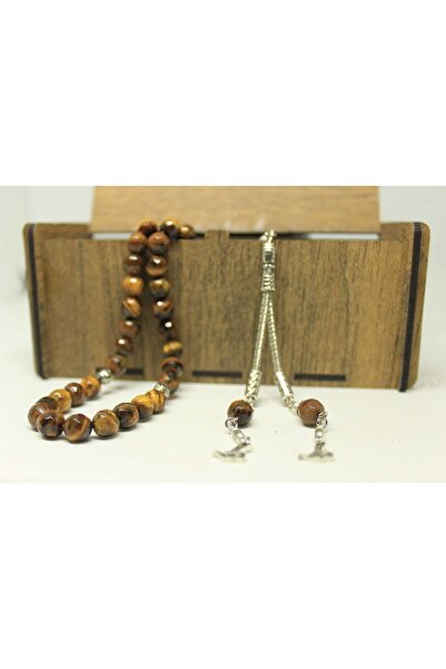 Yasamtohumu Каптан Глаз Камень Тесбіх Фасет Кез 8 мм Дерев'яна Коробка