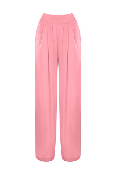 La Sarta Mytilie Pembe Ipek Saten Палаццо Пантолон