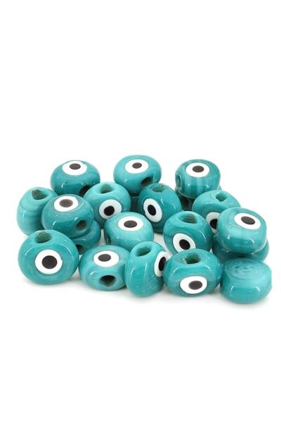 Selvi Konsept Danagöz Cam Nazar Boncuğu Özel Turkuaz 2,5 Cm Büyük Boy 8 Adet