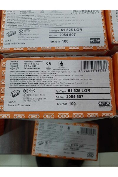OBO BETTERMAN Obo 5x2.5mm2 Buat Içi Klemens 61 525 Lgr 2054507