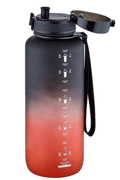 Uzspace Motivation Water Bottle 1500 Ml Mega Large Size Double Color 8 Different Colors