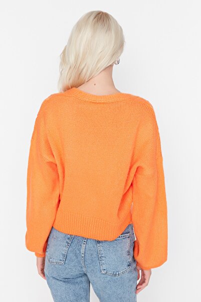 Trendyol Collection Orange Crop Soft Textured Knitwear Cardigan TWOAW23HI00272