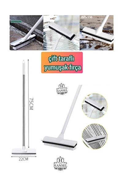 Hansel Çift Taraflı Wc Cam Fayans Parke Duvar Temizleme Fırçası