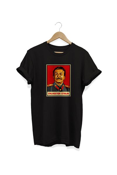 remonz Sylvester Stallone Stalin Ψηφιακό εμπριμέ μπλουζάκι Oversize 100% βαμβάκι