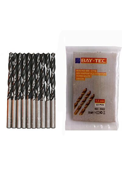 Baytec Bay-tec 1,5 Mm 10 Adet Hss Matkap Uç Çeşitleri Metal Delme Uçları Süpe...