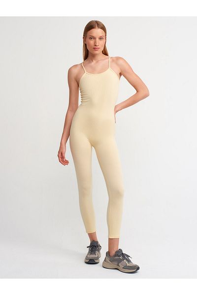 Dilvin 7957 Strappy Jumpsuit-t.yellow