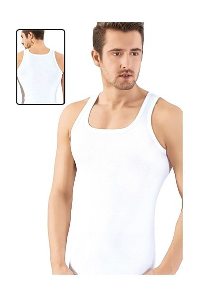 LÜXDRM 5 Pieces Square Collar Ribbed Men's Athlete 1stQuality Made from 100% Cotton Threads