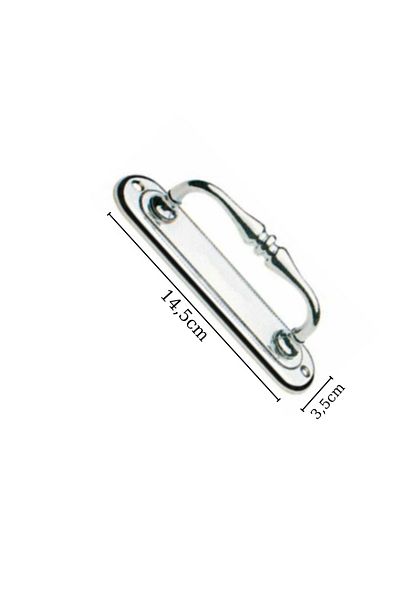 ARON (1 Piece) Chrome Large Curved Pull Pull Handle for Sliding Doors 14,5x3,5cm