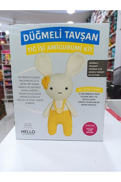 Tuva Yayıncılık Κουνέλι με κουμπί-Amigurumi Kit-Sleeping Companion