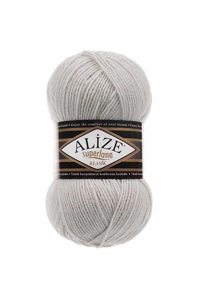 Alize Superlana Classic Hand Knitting Yarn Light Grey Melange 208 Η τιμή είναι για 1 τεμάχιο