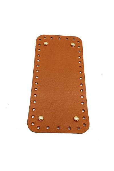 angel çanta aksesuar Real Leather Tan 25x12 Cm Rectangular Light Gold Metal Bag Base