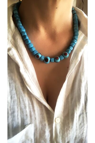 by özllem بودروم الزجاج حبة قلادة