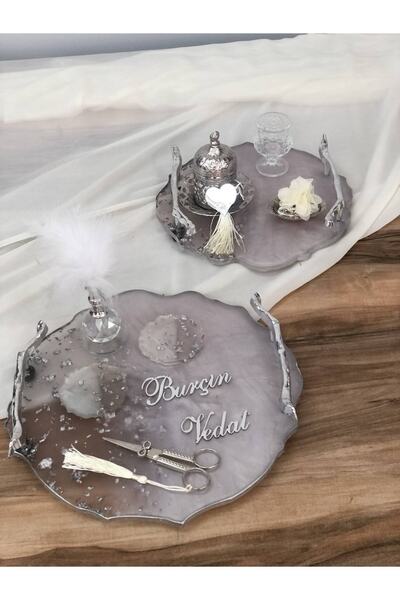 Denseden Epoksi Söz Tepsisi Nişan Tepsisi, Söz- Nişan Tepsisi, Damat Kahvesi,...