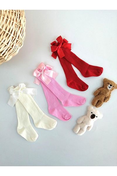 aryakids Baby Girl Bow Knee Socks