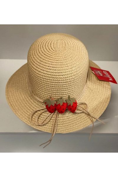 Kitti Arıcı Store New Season Beige Color 2-6 Years Children's Straw Hat
