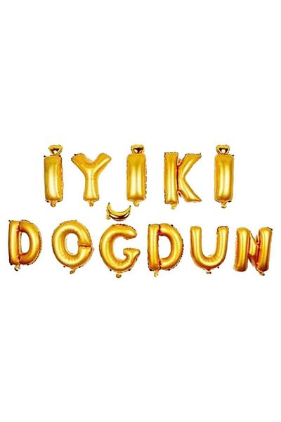 Çılgıntrend Happy Birthday 11 Piece Letter Foil Balloon Set