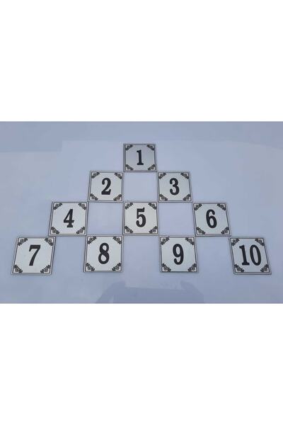 Genel Markalar Kapı Numarası 4x4 Cm Metalik Gümüş Gri Üzeri Siyah Baskı Yapışkanlı No 1'den 10'a