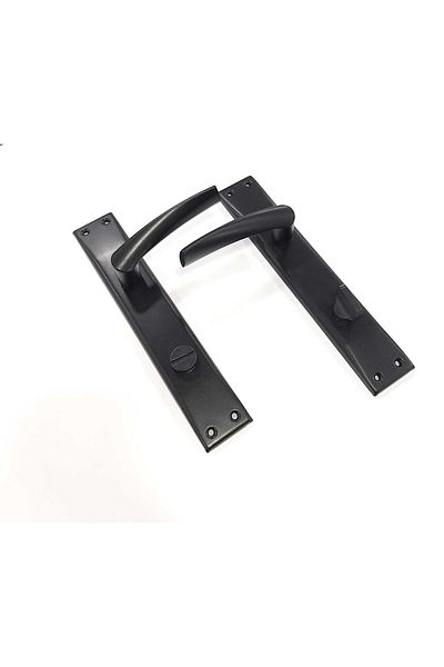 ARON New Brawo Handle, Opening From Inside Left, Matte Black, Stainless Mirrored (Bathroom-WC) Door Handle
