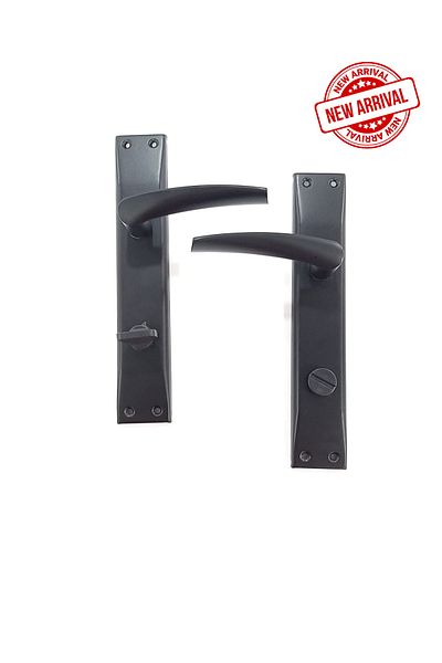 ARON New Brawo Handle, Matte Black, Stainless Mirrored (Bathroom-WC) Door Handle Opening From Inside Right