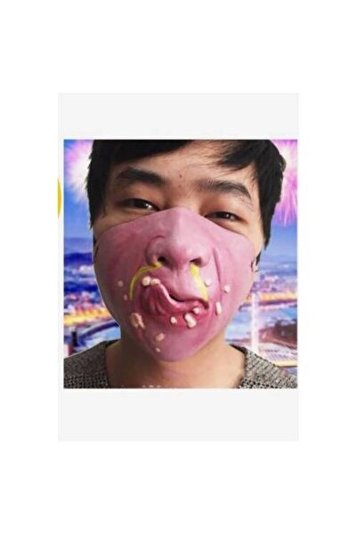 ARDSU Şaka Komik Korku Maskesi Yarım Yüz Lateks Gerçekçi Maske