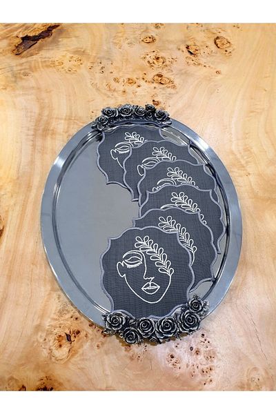 Tanem Home Antra Face Pattern Set of 6 Coasters, Cocktails and Presentation Napkins New Year