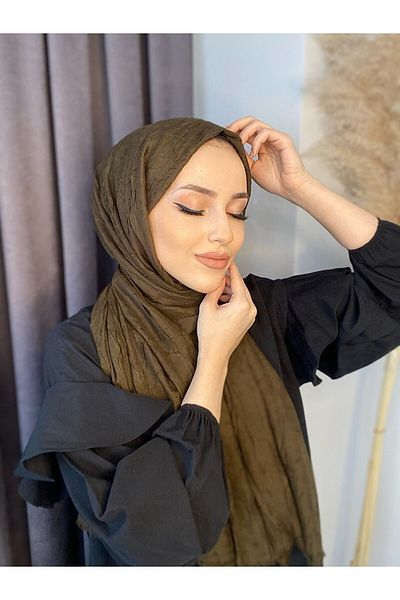 Nilbutik Bamboo Kraş Shawl, Army Green