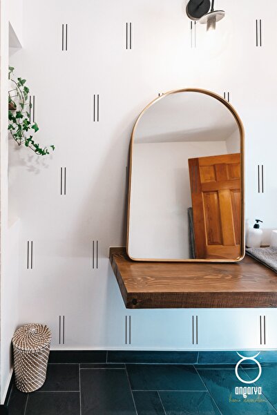 ANGARYA Modern Stil, Dekoratif Minimal Siyah Çizgiler, Ev Dekorasyonu Şeffaf ...