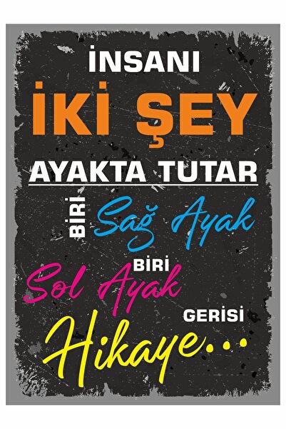 LİPYOS Sağ Ayak Sol Ayak Retro Vintage Ahşap Poster