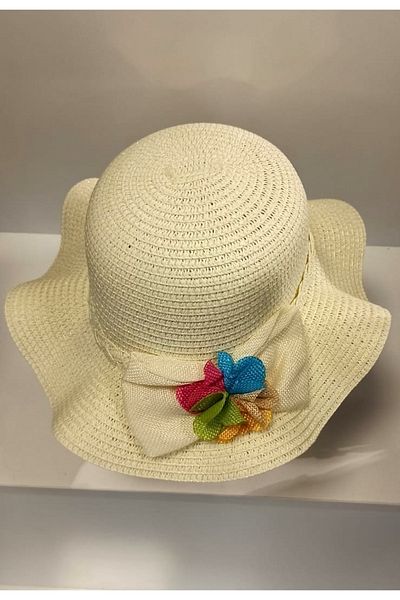 Kitti Arıcı Store New Season Cream Color 6-12 Years Old Children's Straw Hat