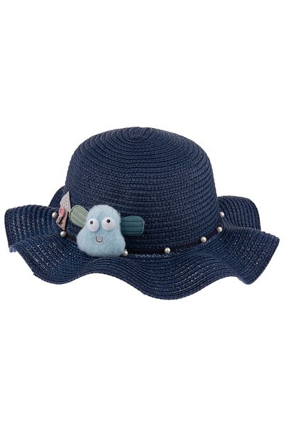 Kitti Arıcı Store New Season Navy Blue Color 2-6 Years Old Children's Straw Hat