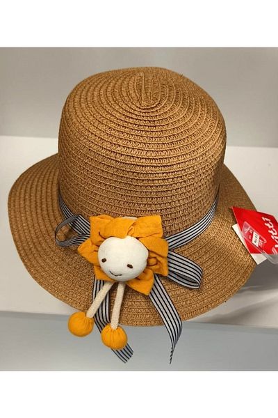 Kitti Arıcı Store New Season Camel Color 2-6 Years Old Children's Straw Hat