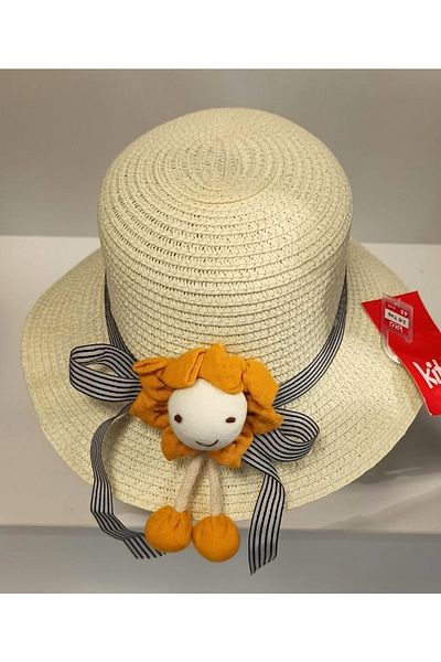 Kitti Arıcı Store New Season Cream Color 2-6 Years Old Children's Straw Hat