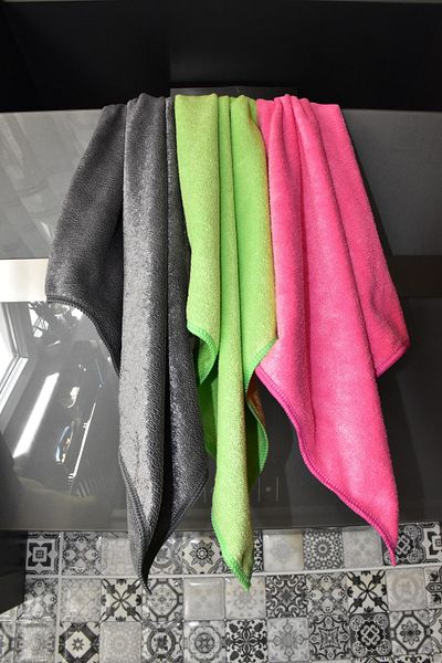 Fine Clean (3 Pieces) Microfiber High Weight Shiny Magic Built-in Cooker Hood Oil Cloth