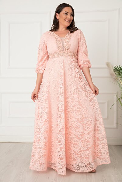 PULLIMM Βραδινό φόρεμα με δαντέλα μακρύ σε μέγεθος 13294