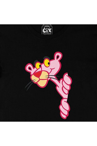 Cix Μαύρο μπλουζάκι Curious Pink Panther