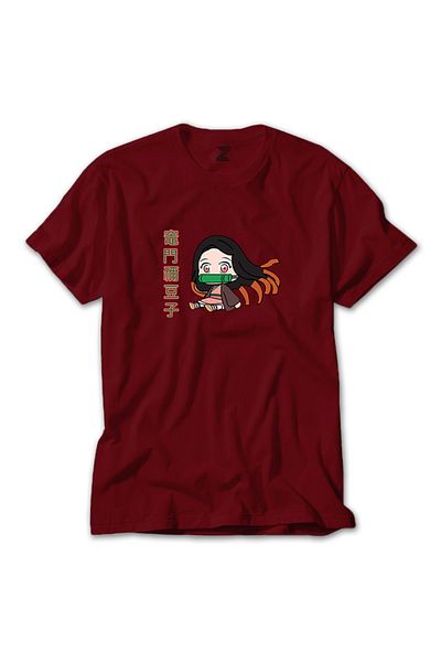 Z zepplin Малка червена тениска Demon Slayer Nezuko Kamado