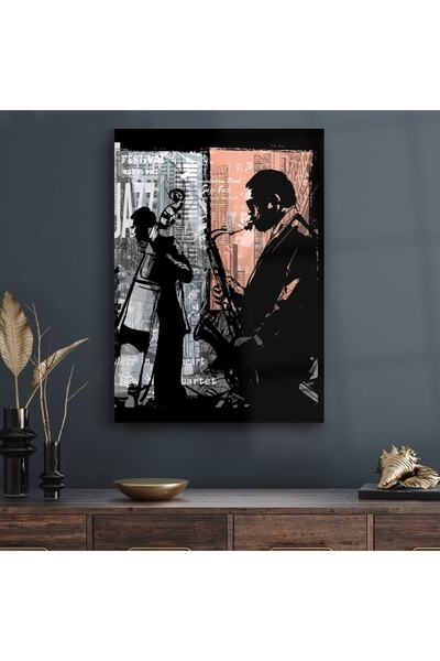 Decovetro Tablou de sticlă tematică pentru muzician de jazz