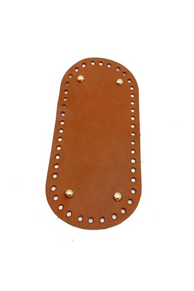 angel çanta aksesuar Βάση τσάντας από γνήσιο δέρμα Tan 25x12 cm Οβάλ από ελαφρύ χρυσό μέταλλο