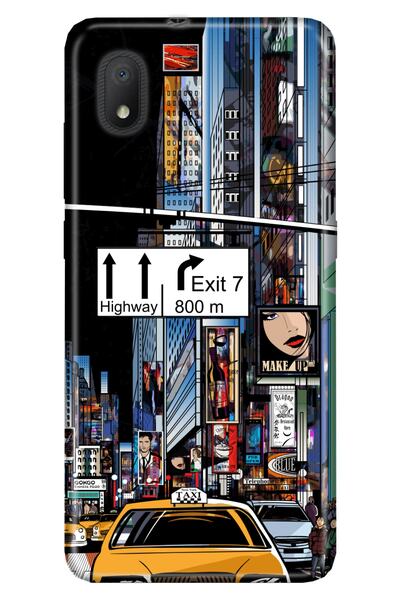 TCL L7 Compatible Case 0.4mm Laser Cut Patterned Silicone - Night New York