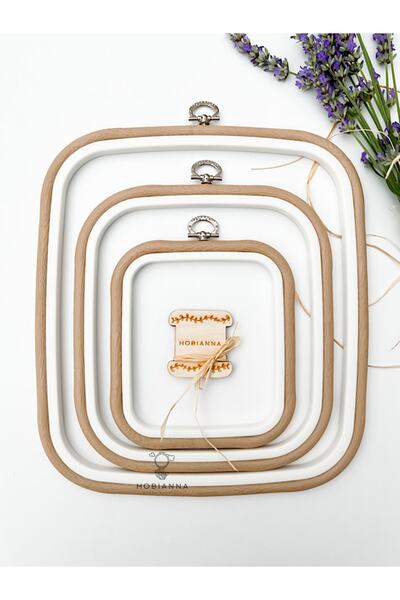 Hobianna Nurge Kare Pano Plastik Kasnak 3’lü Set - Bej