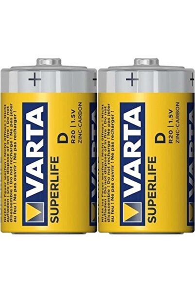 Varta Superlife R20 D Boy 2 Li Büyük Boy Pil - 2 Li Paket Halinde