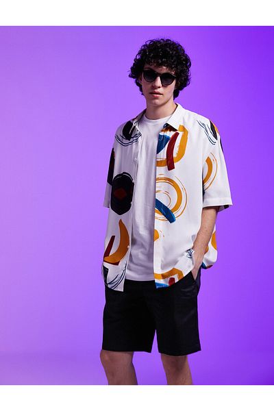 Koton Geometric Printed Short Sleeve Shirt