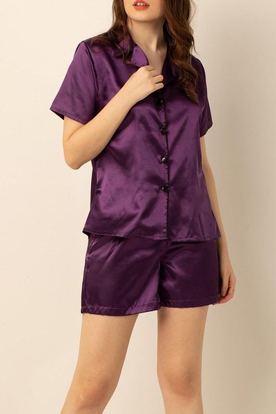 Miorre Women's Satin Pajama Set with Shorts