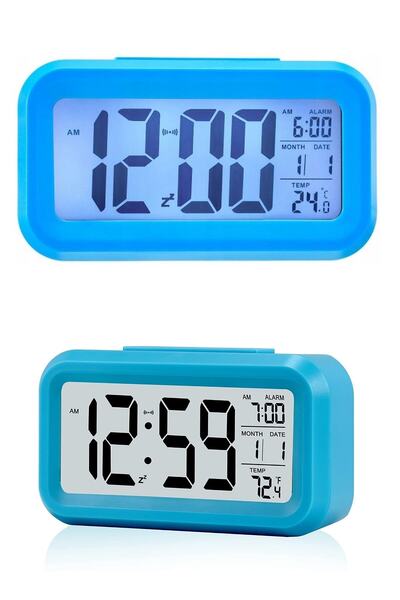 Genel Markalar Lcd Ekran Dijital Pilli Gece Işıklı Alarmlı Masaüstü Çalar Saat