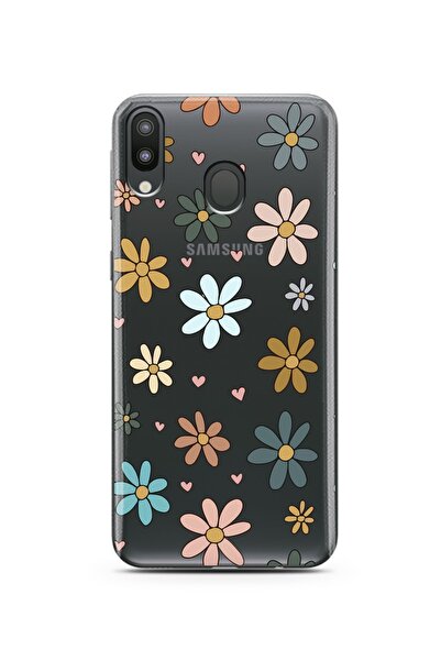 Spoyi Samsung M20 Floral Tasarımlı Süper Şeffaf Telefon Kılıfı