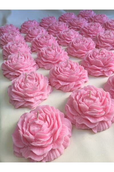 BENİM HEDİYEM Pembe Şakayık Çiçeği Mum Hediyelik 10 Adet Nişan Söz Doğum Günü...