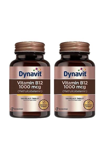 Dynavit Vitamin B12 1000 mcg Under Tongue 100 Tablets x 2 Pieces